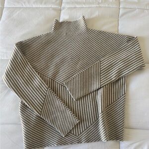 Women’s brown and white striped sweater